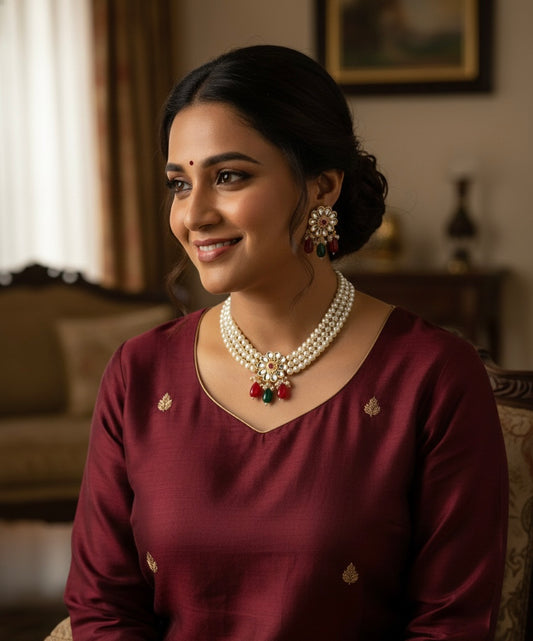 Kundan choker floral