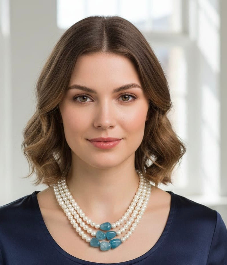 Pearl and beaded necklace