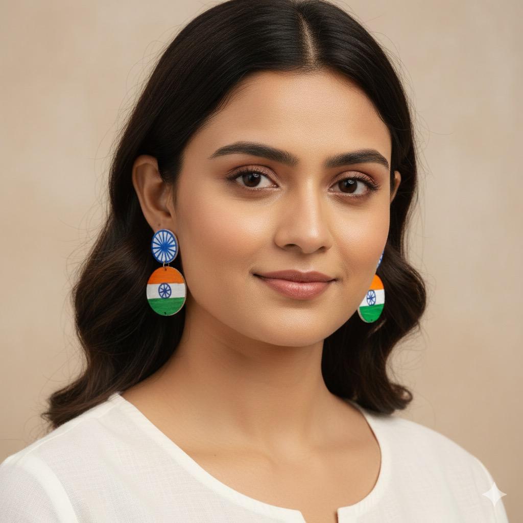 Tricolour earrings