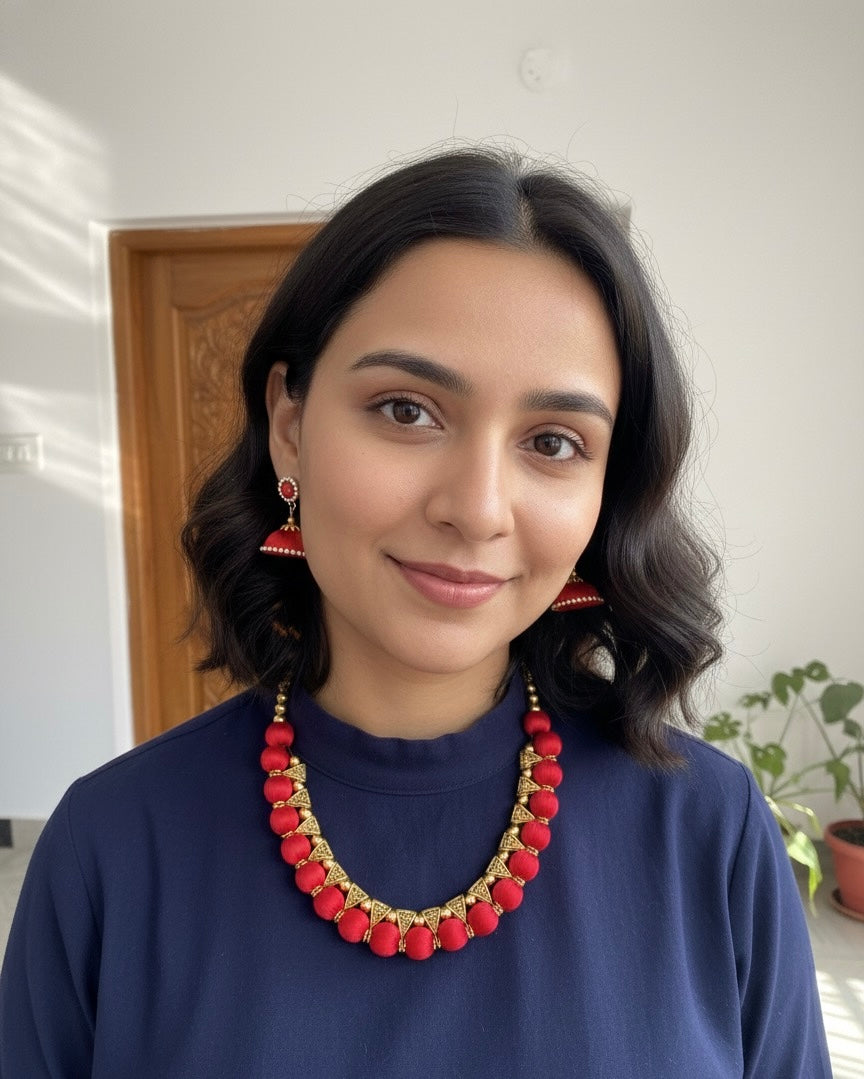 Silk thread choker set