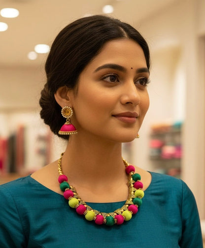 Silk thread Multi coloured cho