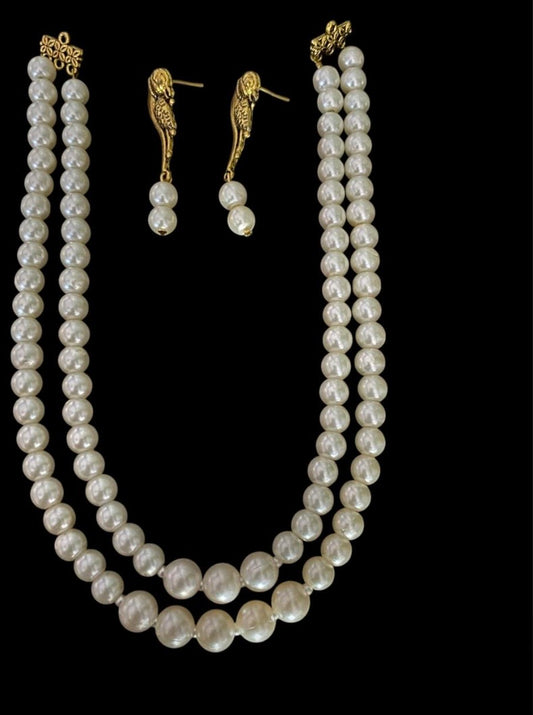 Beautiful double layered pearl necklace