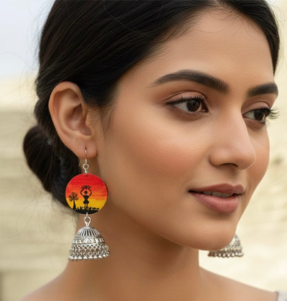 Hand painted jhumka earring