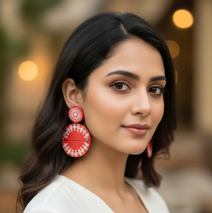 Hand painted warli art earring