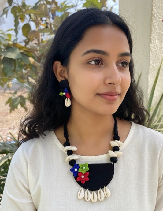 Handmade fabric necklace