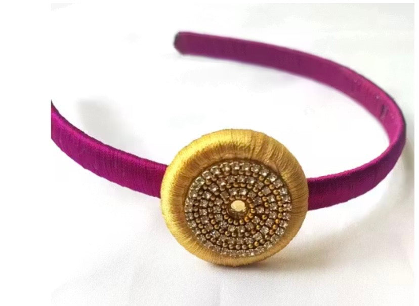 Silk thread hair band multi colour