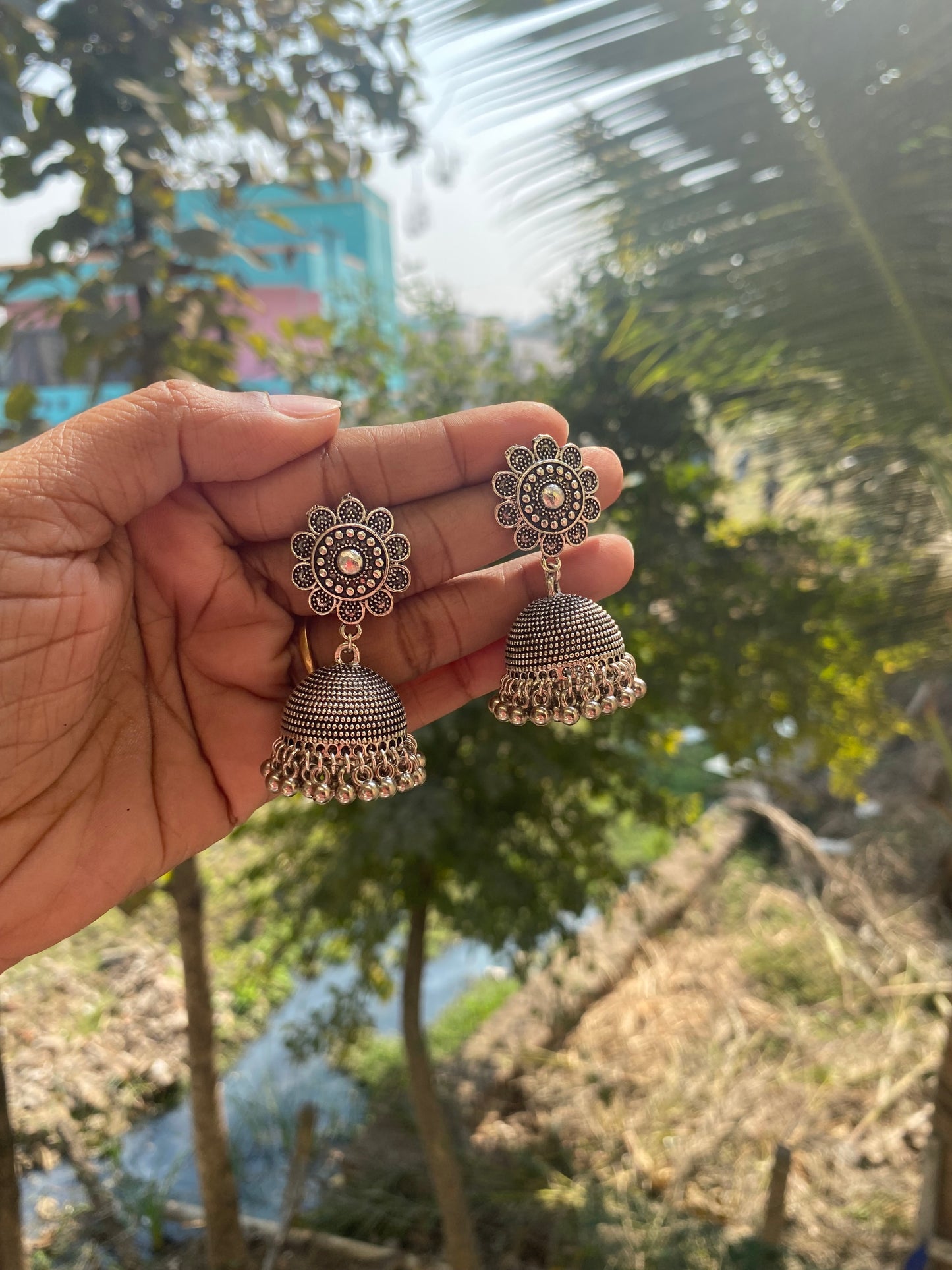 Oxidised jhumka