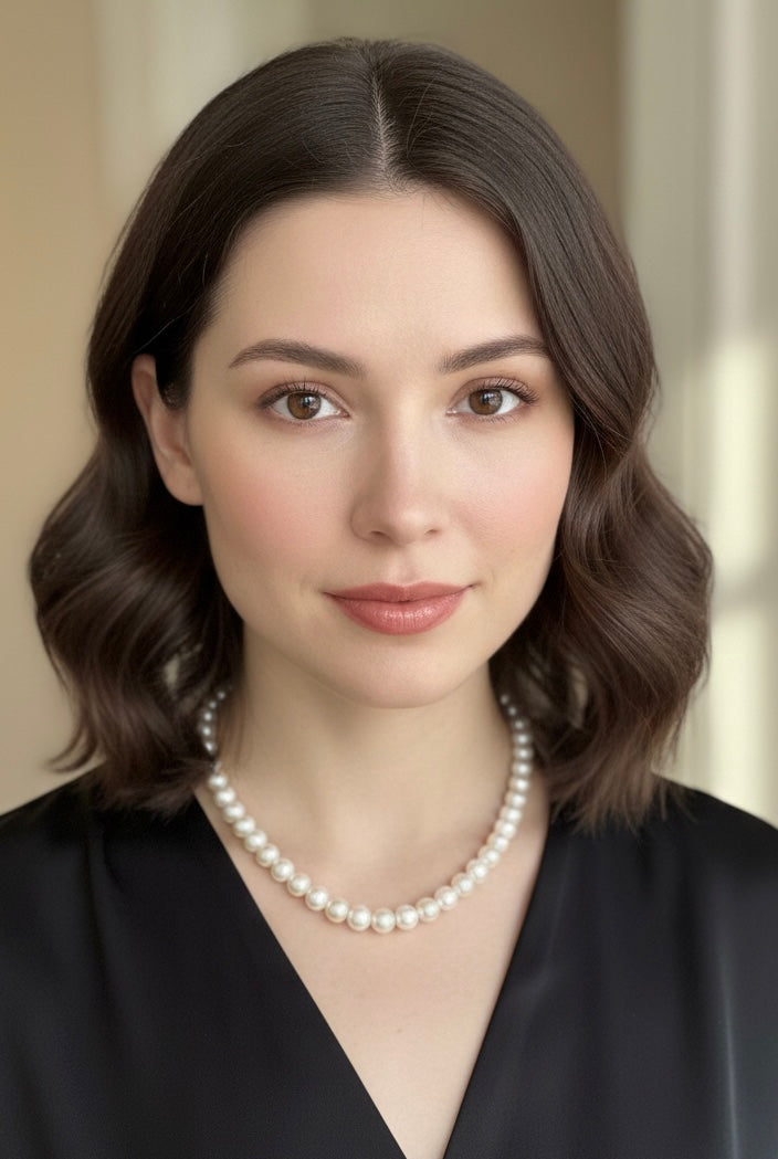 Single stand pearl necklace