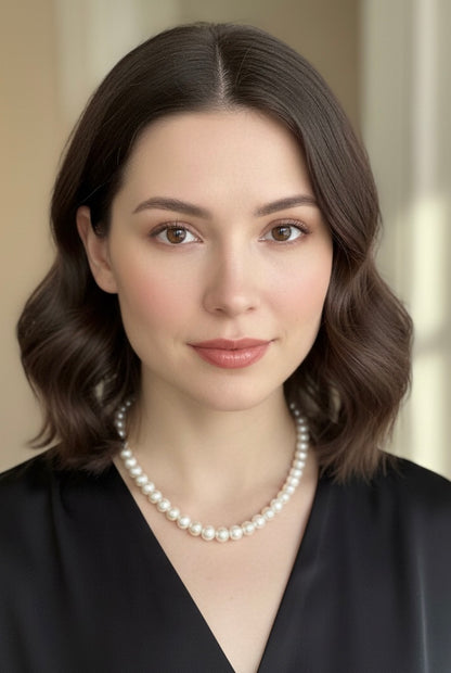 Single stand pearl necklace