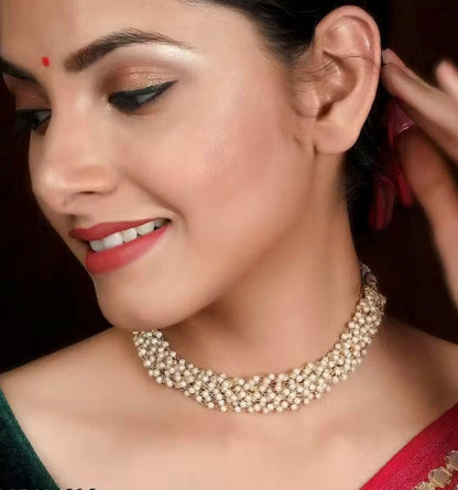 Pearl chain choker set