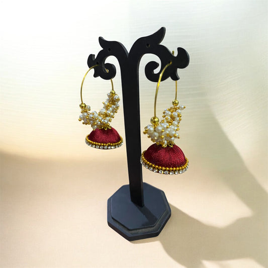 Silk thread punjabi earring marron