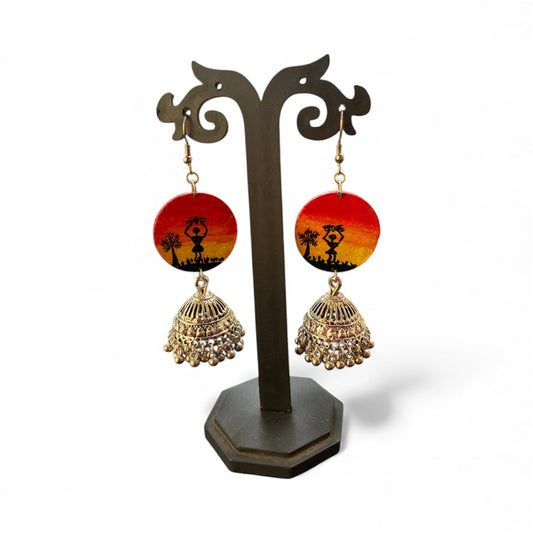 Hand painted jhumka earring