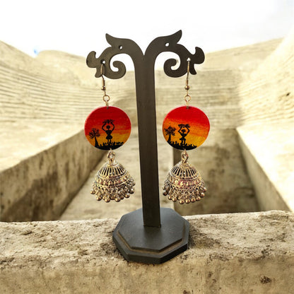 Hand painted jhumka earring