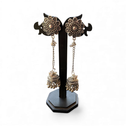 Oxidised long jhumka earring