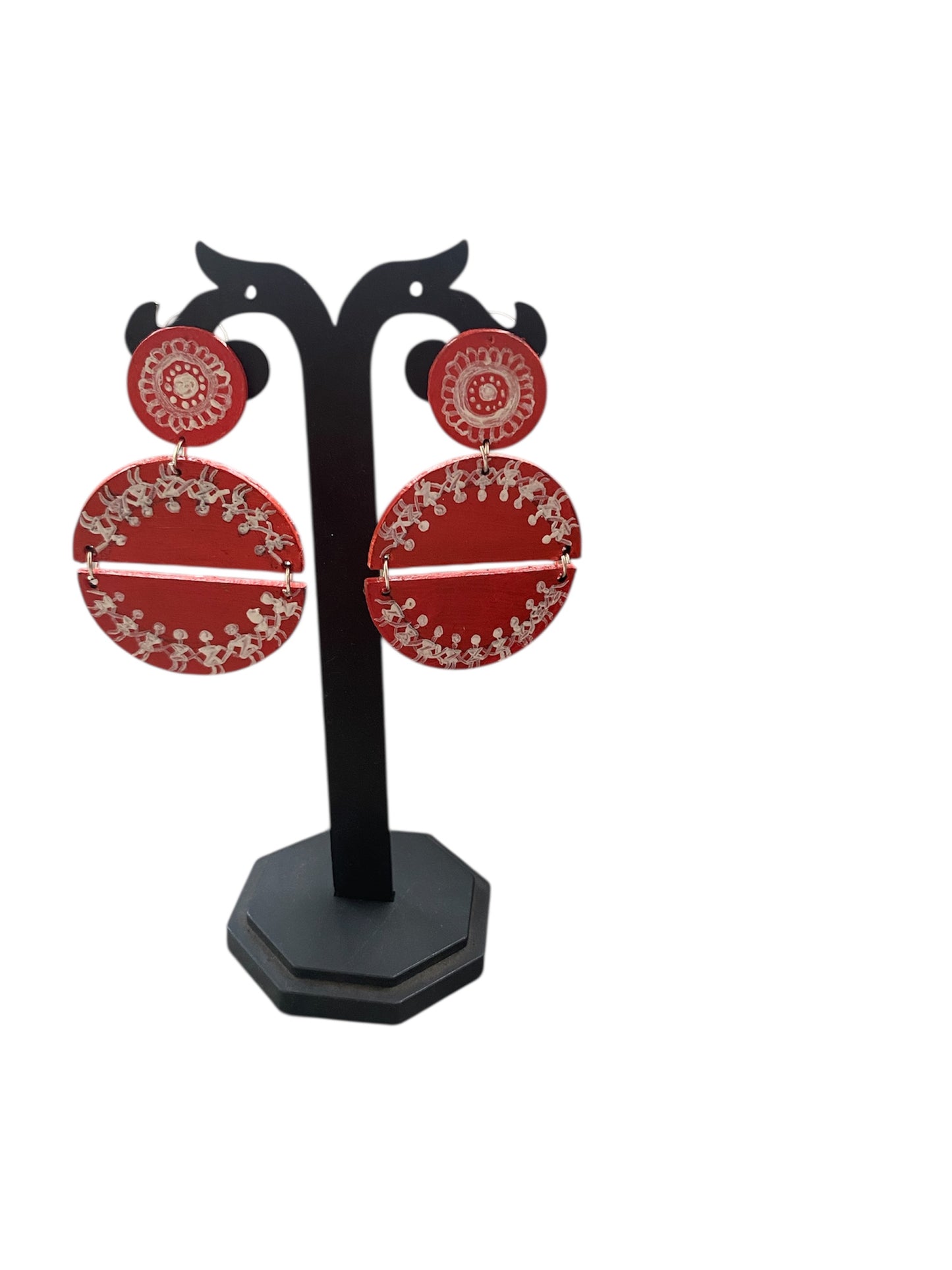 Hand painted warli art earring