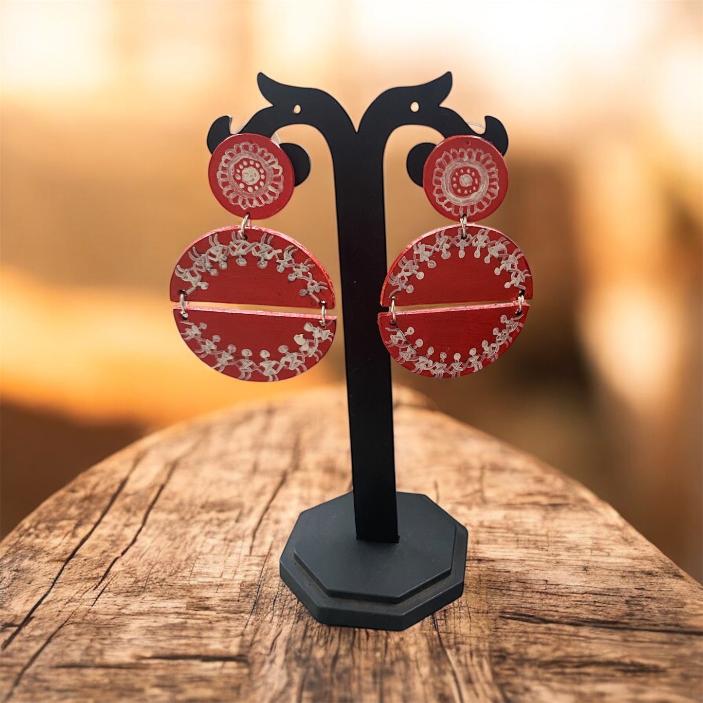 Hand painted warli art earring