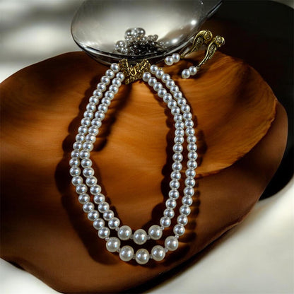 Beautiful double layered pearl necklace