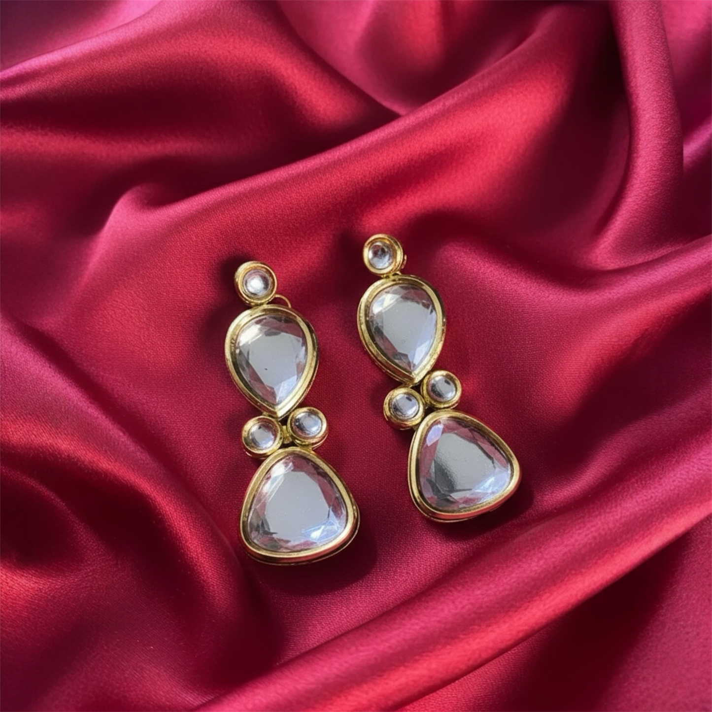 Minakari kundan drop earring