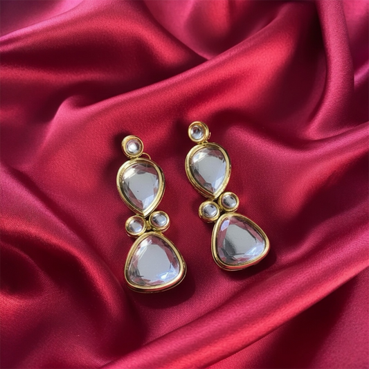 Minakari kundan drop earring