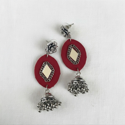 Fabric oxidised earrings
