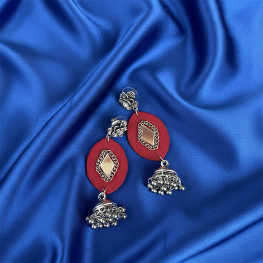 Fabric oxidised earrings