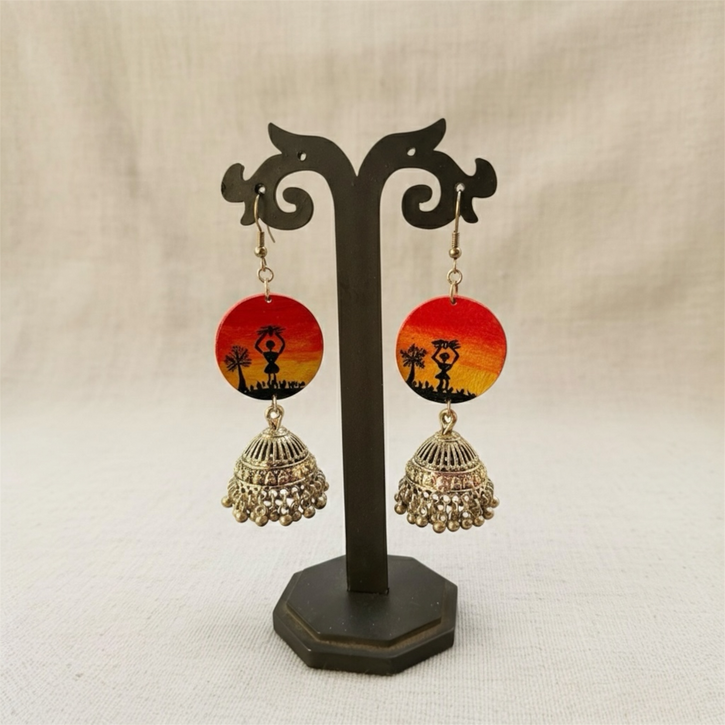 Hand painted jhumka earring